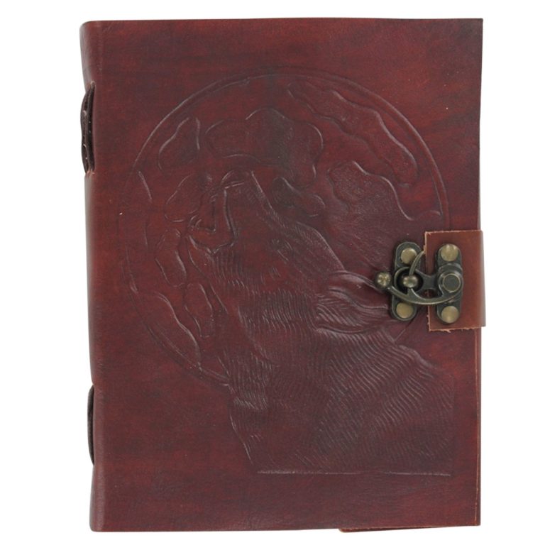 Howl at the Moon Leather Wolf Journal