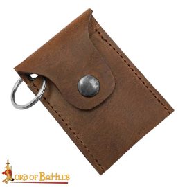 Keychain Coin Pouch  Genuine Leather  Brown