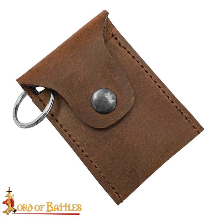 Keychain Coin Pouch  Genuine Leather  Brown