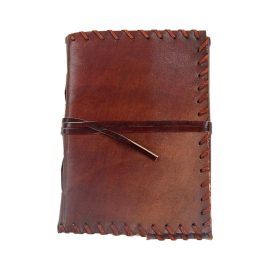 Leather-Bound Journal with Border Stitching
