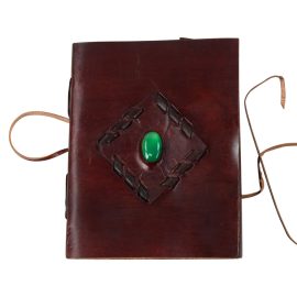 Leather-Bound Journal with Inset Stone
