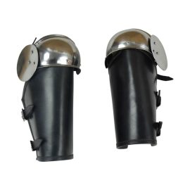 Leather Bracers with Steel Elbow Armor - 16 Gauge Steel