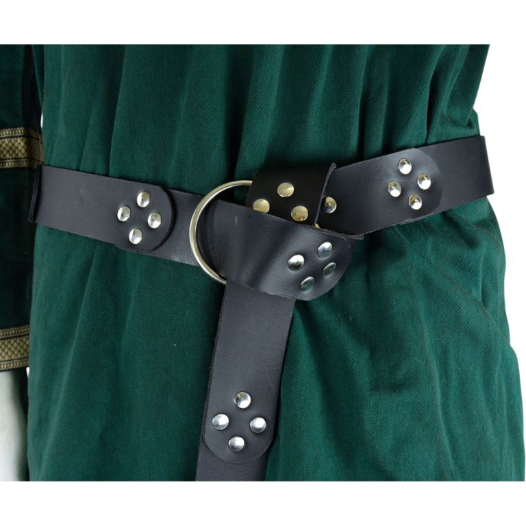 Leather Segmented Medieval Belt  Black