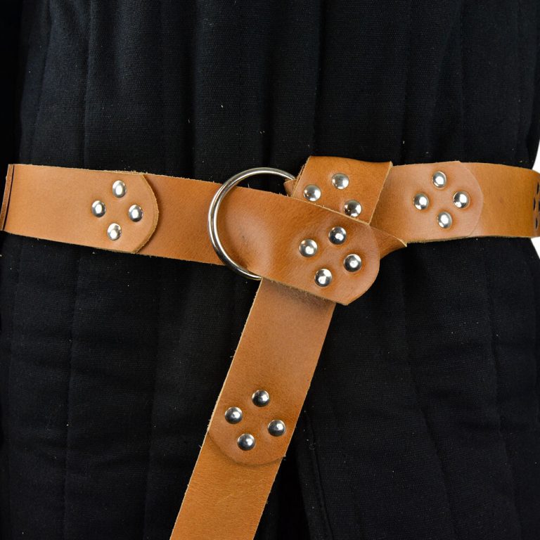 Leather Segmented Medieval Ring Belt - Brown