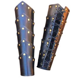 Leather Men at Arms Greaves
