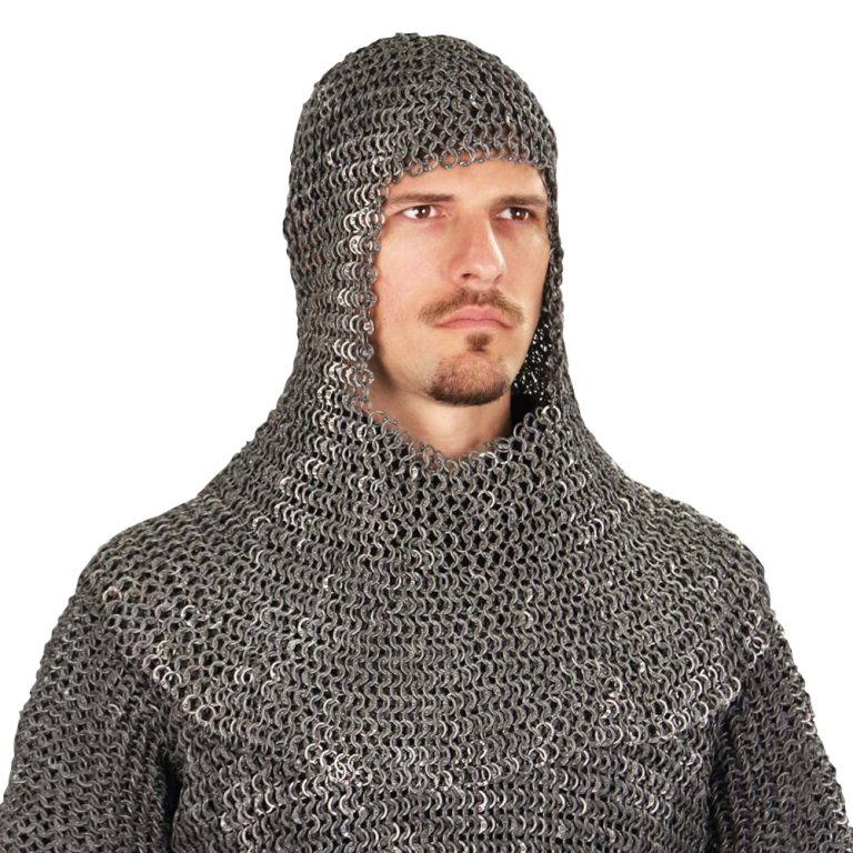 Mail Armor Coif - Riveted Darkened Aluminum