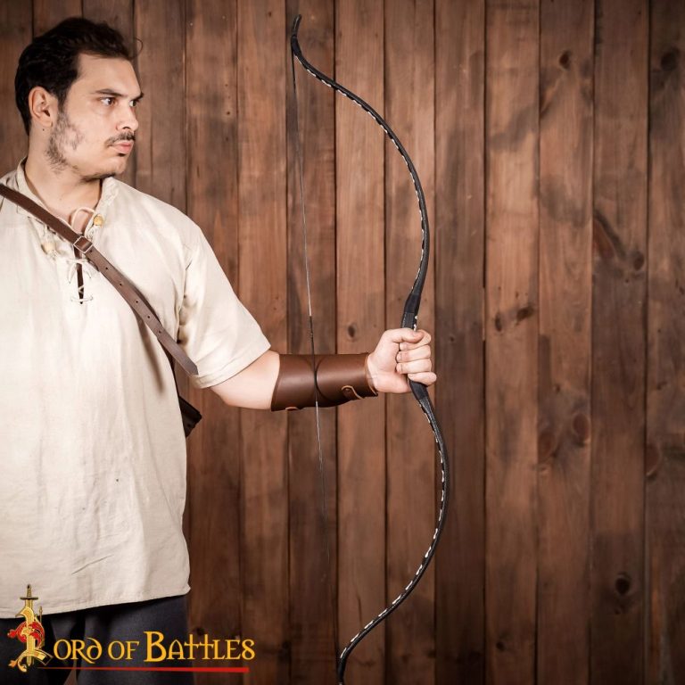 Medieval Archers Leather Bracer for Left Arm - Single Bracer - Brown