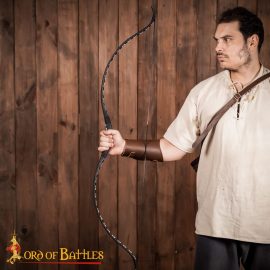 Medieval Archers Leather Bracer for Right Arm - Single Bracer - Brown