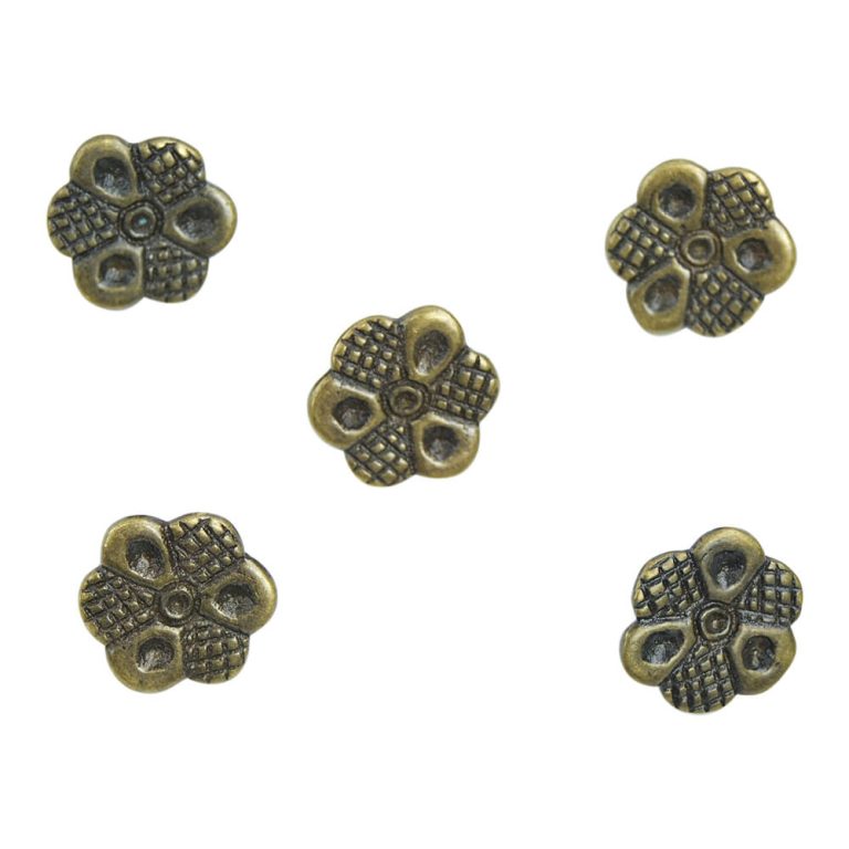 Medieval Brass Belt Studs / Conchos - Set of 5