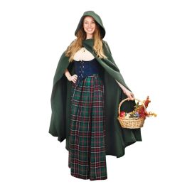 Medieval Cotton Cross Over Hooded Cloak