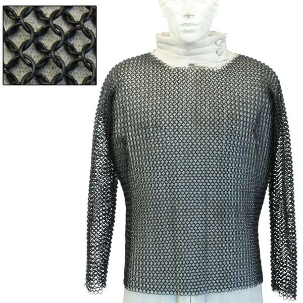Medieval Hauberk Full Sleeve Blackened Large
