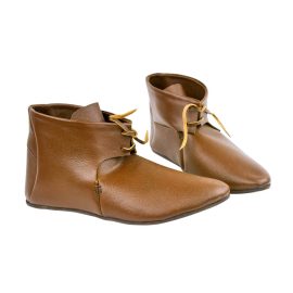 Medieval Leather Tie Shoes - Brown