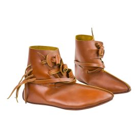 Medieval Leather Toggle Boots - Brown
