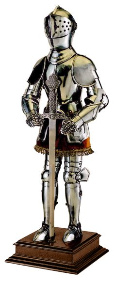Miniature 16th Century Spanish Suit of Armor with Sword by Marto