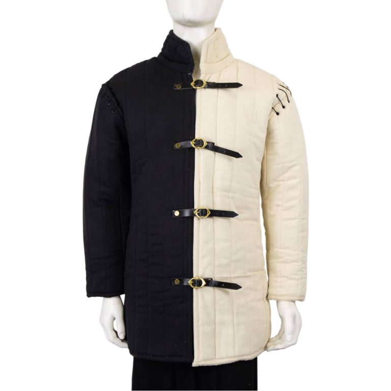 Modifiable Gambeson with Optional Half-Sleeves - Black and Natural Duo Tone
