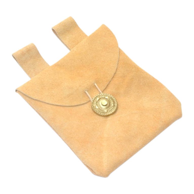 Natural Suede Leather Belt Pouch