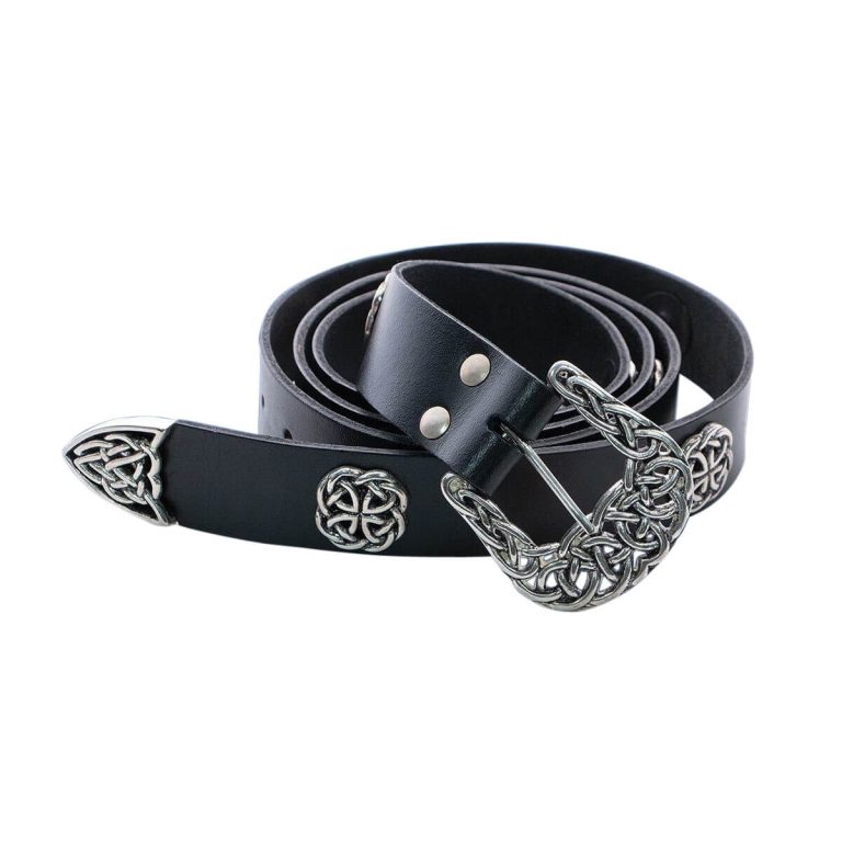 Nobles Black Leather Belt with Concho's