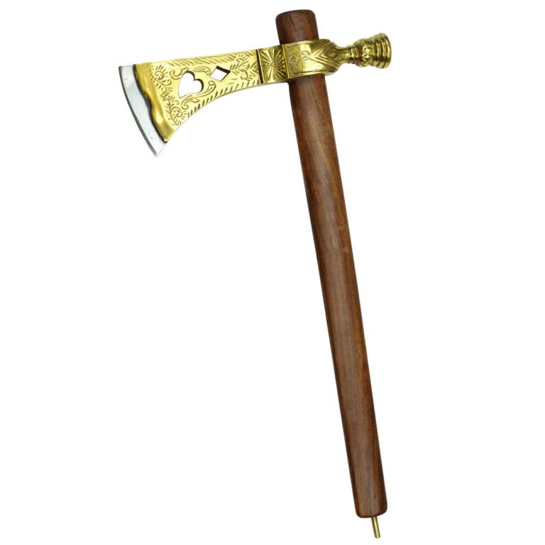 Peace Pipe Tomahawk - Brass with Steel Edge