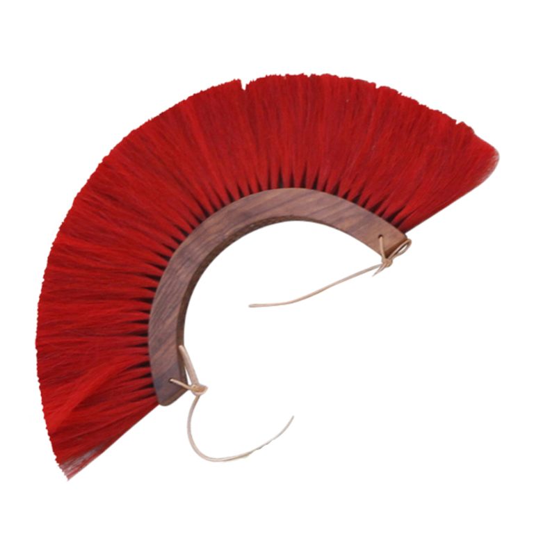 Red Plume With Wooden Base