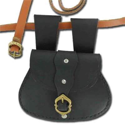 Renaissance Elegant Leather Pouch & Belt Set