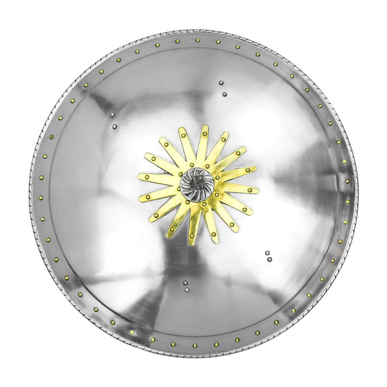 Rotella / Rodela Shield with Sunburst and Spike- 16 Gauge Steel
