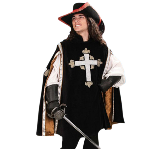 Royal Musketeer Black Velvet Tabard