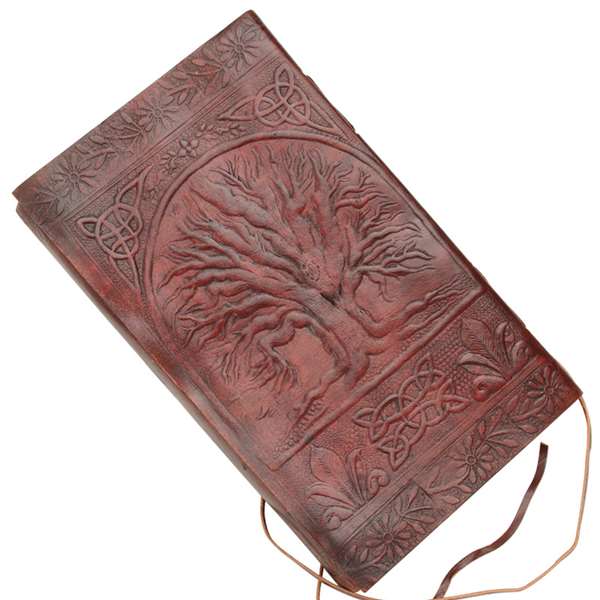 Sacred Tree Of Life Embossed Leather Journal
