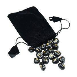 Set of Etched Viking Runestones with Bag - 25 Runes