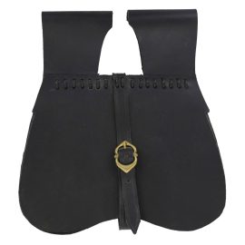 Simple Black Leather Soldier Pouch