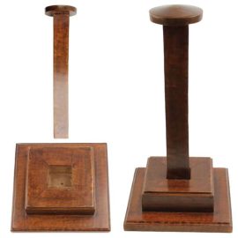 Square Base Wooden Helmet Stand
