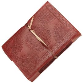 Steampunk Circular Embossed Leather Journal Diary