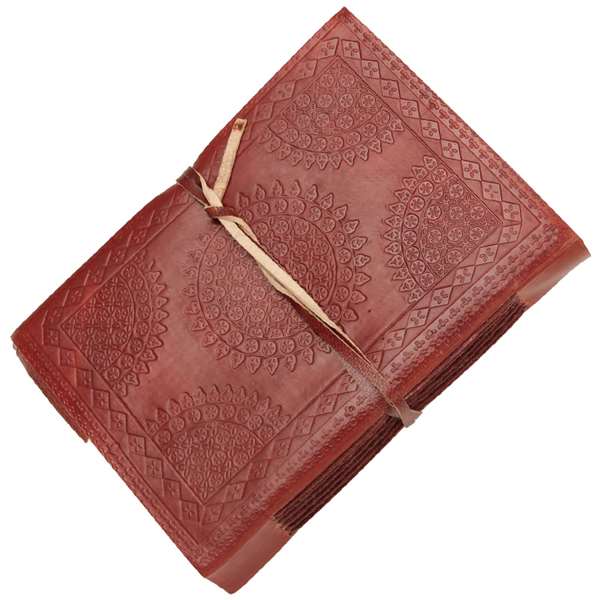 Steampunk Circular Embossed Leather Journal Diary