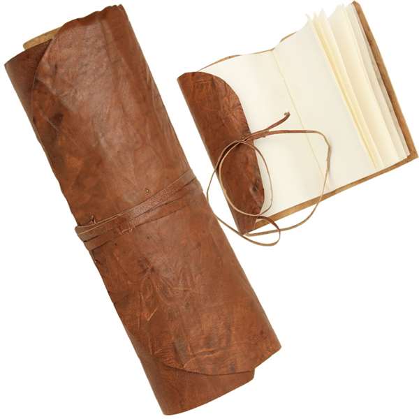 Steampunk Crushed Leather Folded Pocket Diary Brown