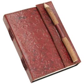 Steampunk Embossed Leather Journal & Pencil