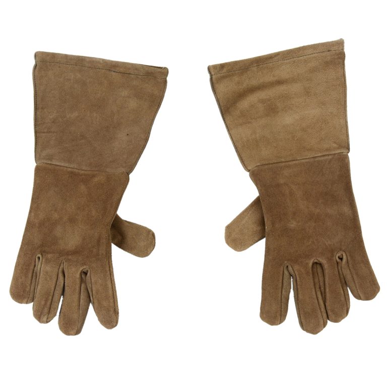 Suede Leather Swordsman's Gauntlets - Brown