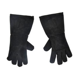 Suede Leather Swordsman's Gauntlets - Black