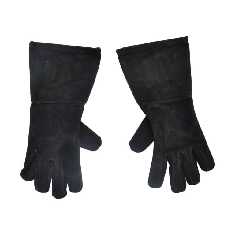 Suede Leather Swordsman's Gauntlets - Black