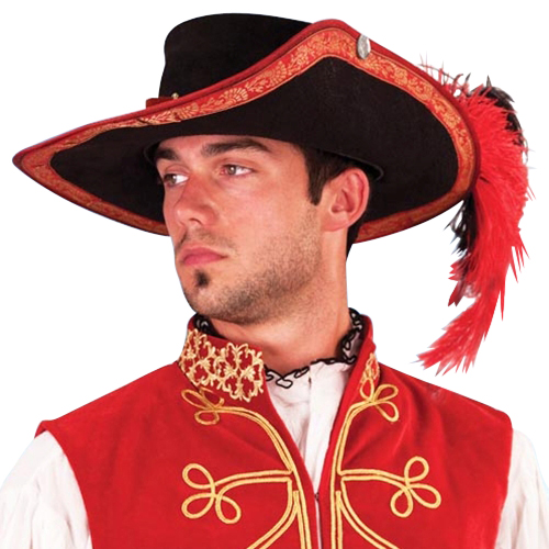 Suede Renaissance Musketeer Hat