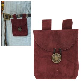 Suede Wine Berry Petite Belt Pouch