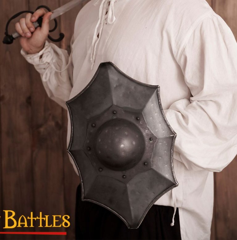 Talhoffer Buckler  Antiqued Steel Finish  16 Gauge Steel