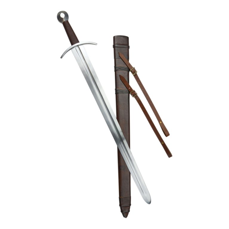 Tear Drop Medieval Sword with Hanging Scabbard - Stage Combat Version