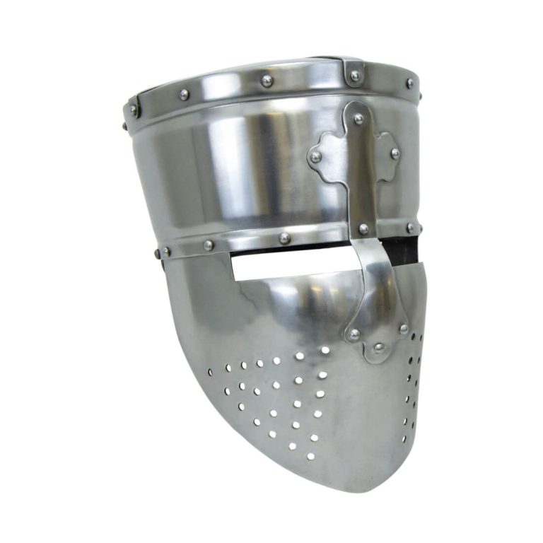 Templar Pot Helm with Faceplate - 16 Gauge