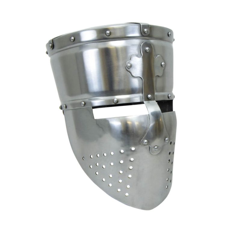 Templar Pot Helm with Faceplate - 18 Gauge