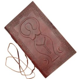 Triple Goddess Pentagram Embossed Leather Journal