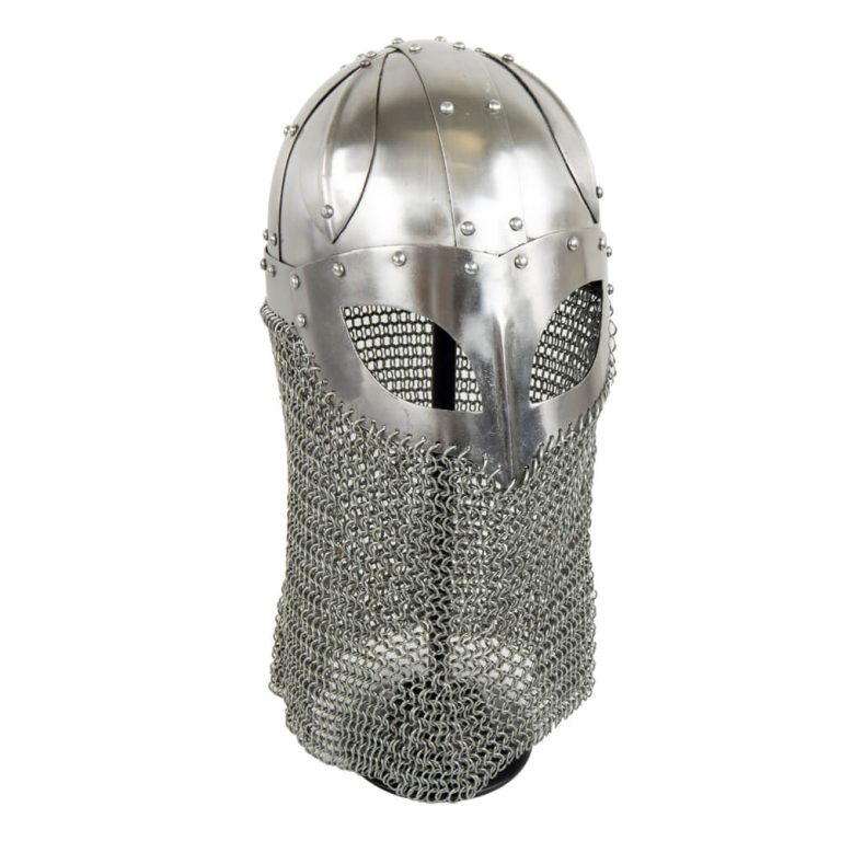 Viking Ocular Helm with Chainmail Camail - 16 Gauge Steel