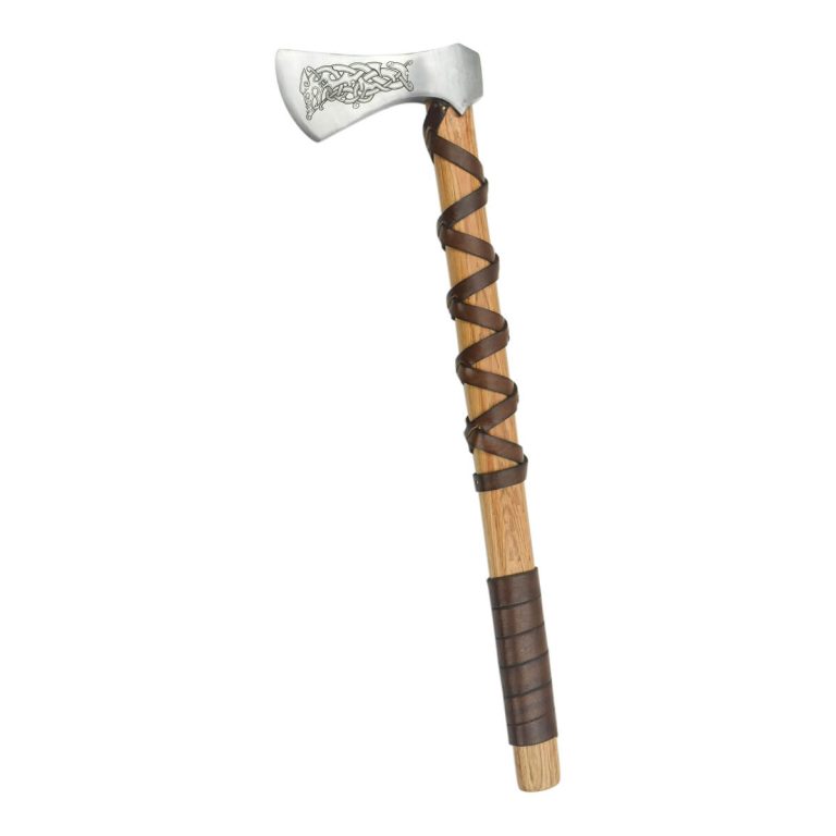 Viking Type L Axe with Etched Norse Design