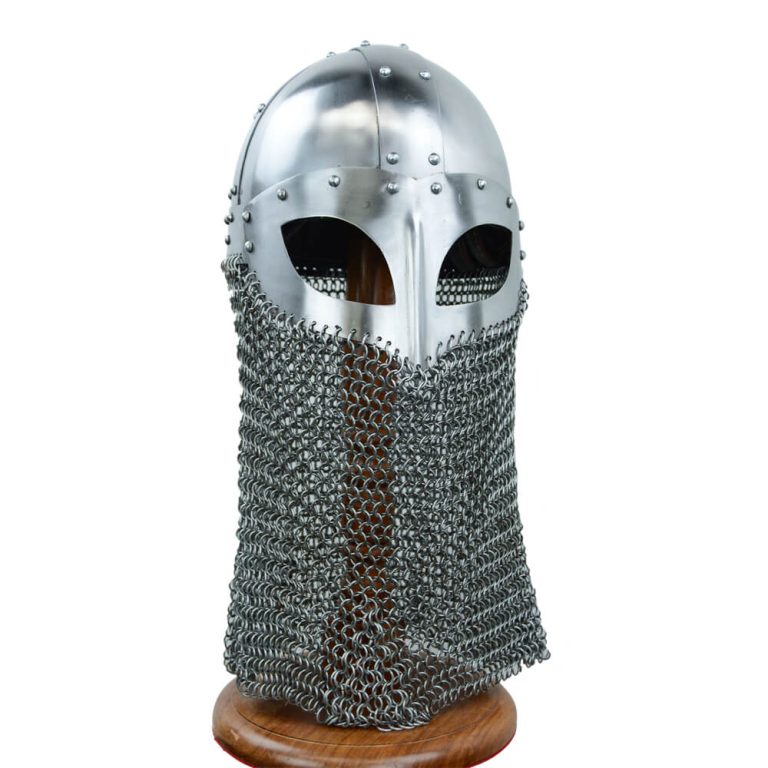 Viking Vendel Helm with Camail - 16 Gauge