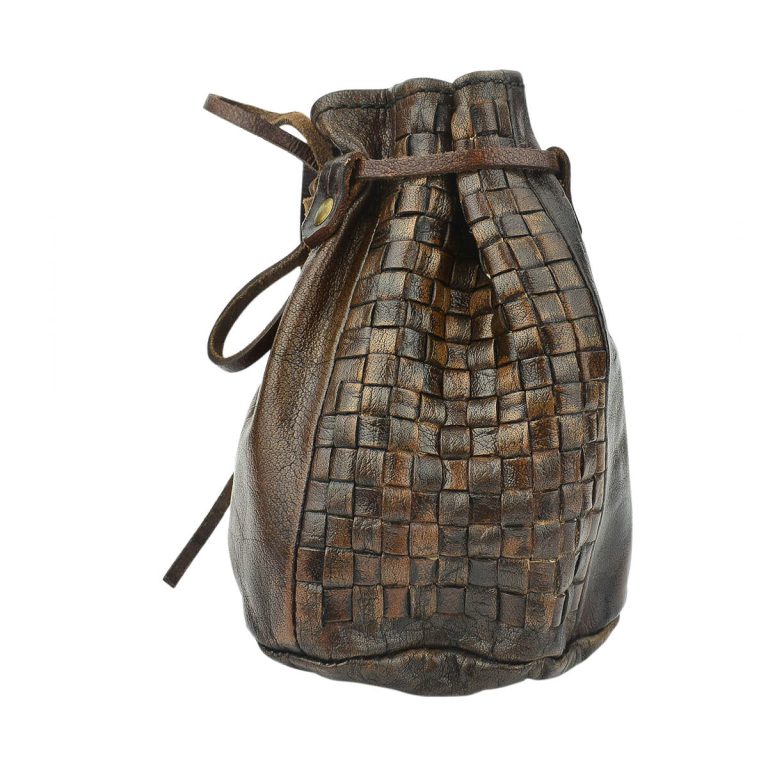 Viking Woven Leather Coin Pouch