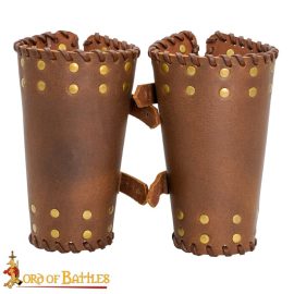 Warriors Leather Bracers Set - Brown