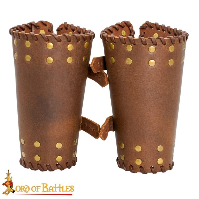 Warriors Leather Bracers Set - Brown